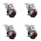 Service Caster 4 Inch High Temp Glass Filled Nylon Wheel Swivel Top Plate Caster Set with Brake SCC-20S414-GFNSHT-TLB-TP3-4 - alternate 1